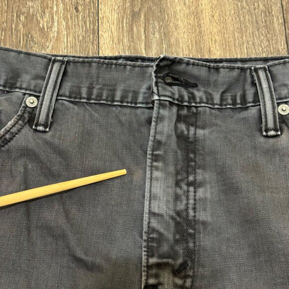 VTG Levi's 514 Jeans Men's 36x34 Black Straight Fit Stretch Denim White Tab - Picture 6 of 9